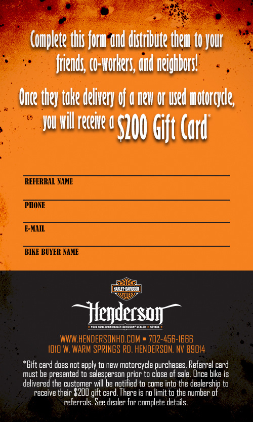 Henderson Harley-Davidson® - Refer a Friend